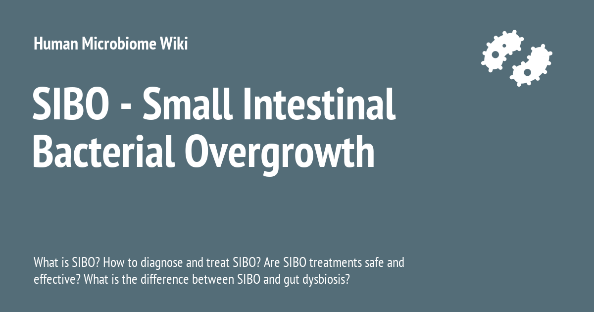 SIBO - Small Intestinal Bacterial Overgrowth - Human Microbiome Wiki